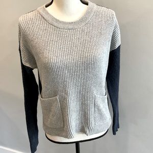 Madewell ribbed knit sweater, gray/size XS, EUC!